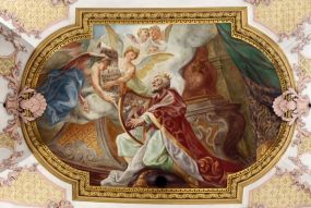 Фреска Живопись - арфа и ангелы
