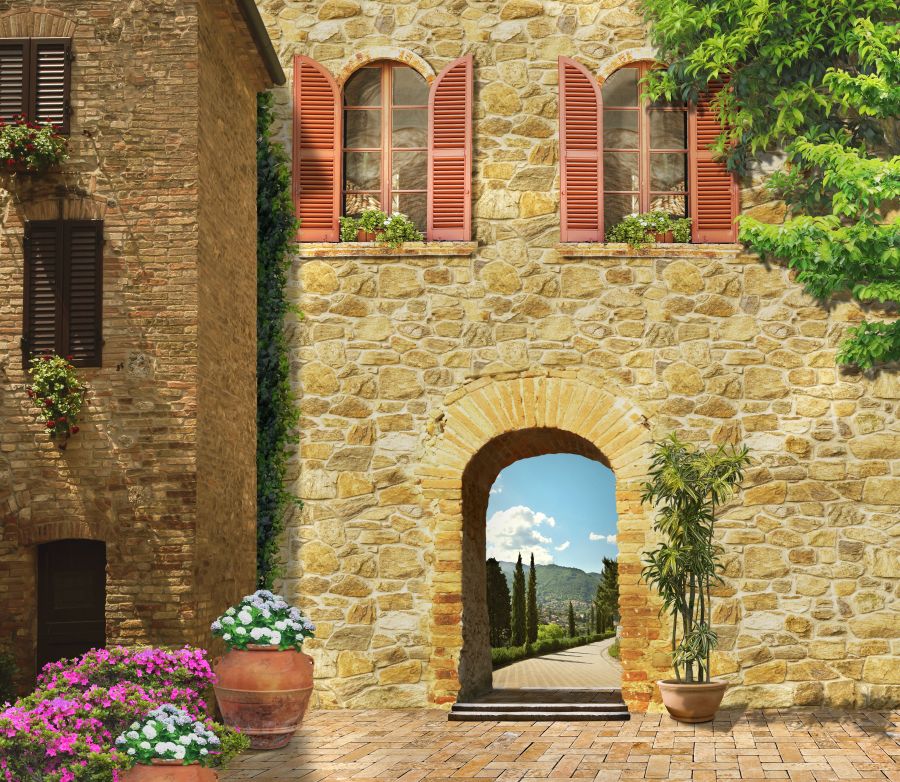 Фреска Дом с аркой в Италии
