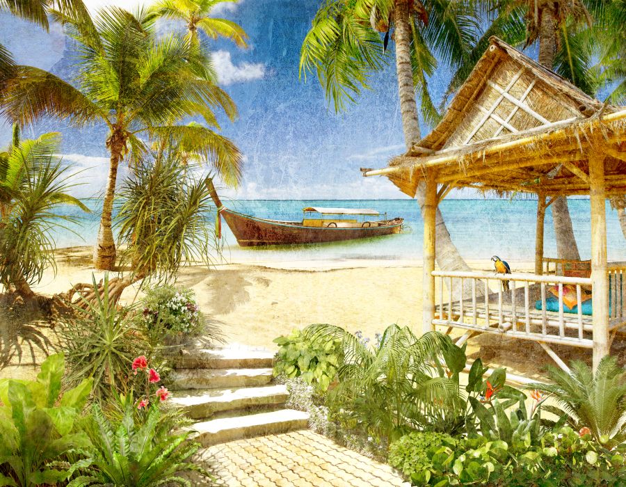 Картина на холсте Пляж на острове, арт hd0897601