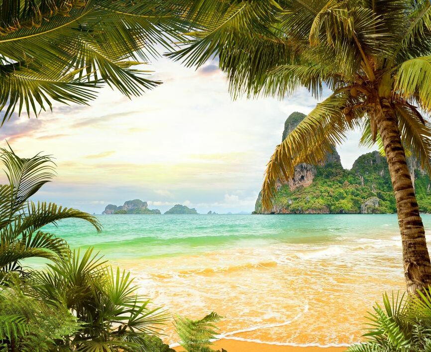 Картина на холсте берег на острове, арт hd0861901